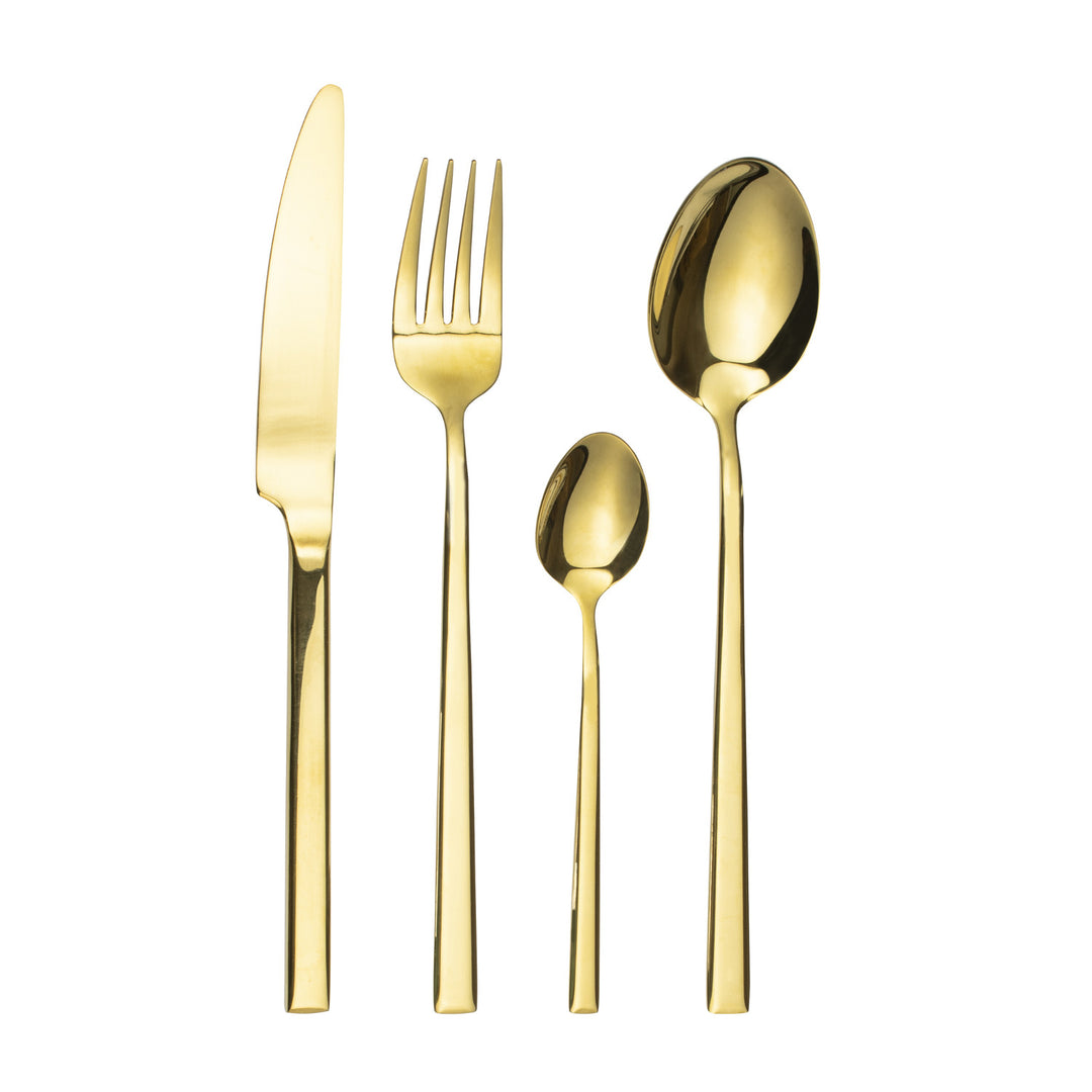 Besteckset für 6 Personen Como Gold 24-teilig Geschenkbox AMBITION