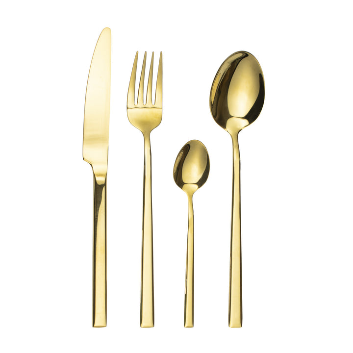 Besteckset für 6 Personen Como Gold 24-teilig Geschenkbox AMBITION