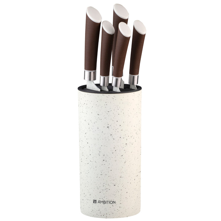 Natur 6-teiliges Blockmesserset AMBITION, Antihaftbeschichtung