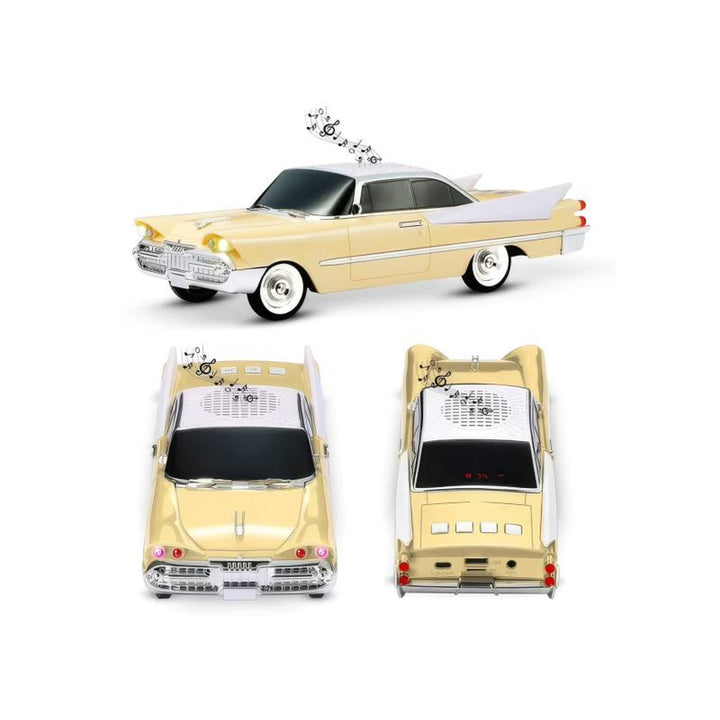 Retro-Lamex-Lautsprecher, Bluetooth, FM-Radio, 1500 mAh-Akku, cremefarben, USB-AUX-MICRO-SD-Anschlüsse, LCD-Display, LXWS1965K