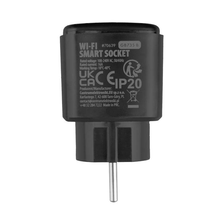 Ferngesteuerte WLAN-Steckdose von GreenBlue, Android/iOS/Alexa/Google Home, Timer, Leistungsmesser, max. 16 A/3840 W, GB735 B
