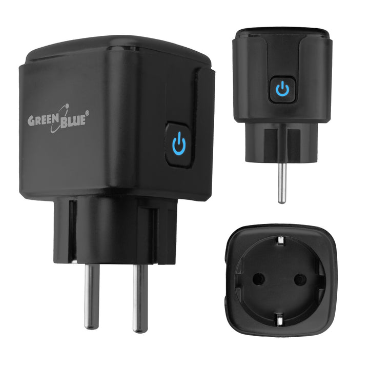 Ferngesteuerte WLAN-Steckdose von GreenBlue, Android/iOS/Alexa/Google Home, Timer, Leistungsmesser, max. 16 A/3840 W, GB735 B