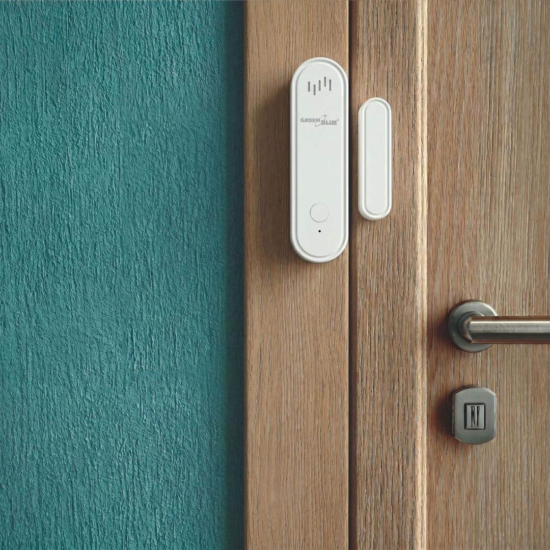 Drahtloser Reed-Schalter / WiFi-Öffnungssensor von GreenBlue, Android/iOS, für Türen / Fenster, 3,0 V DC, LR03x2, mit Alarm, GB478