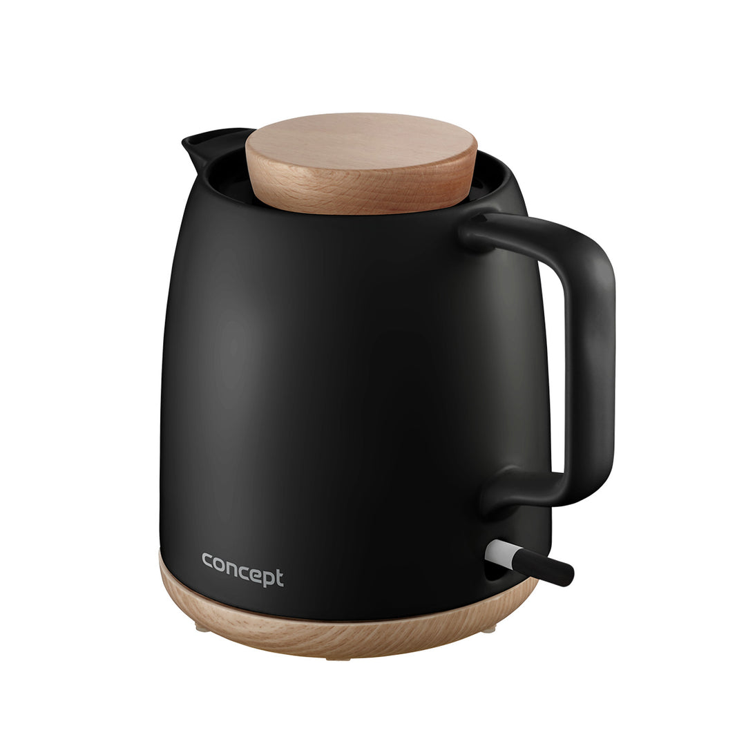 Elektrischer Wasserkocher Concept, Fassungsvermögen 1 l, 1200 W, Farbe: Schwarz, Strix-Anschluss, Kalkfilter, drehbarer Sockel, RK0086