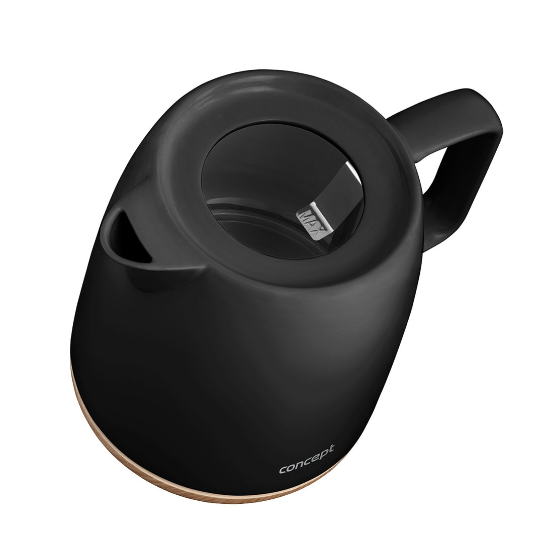 Elektrischer Wasserkocher Concept, Fassungsvermögen 1 l, 1200 W, Farbe: Schwarz, Strix-Anschluss, Kalkfilter, drehbarer Sockel, RK0086