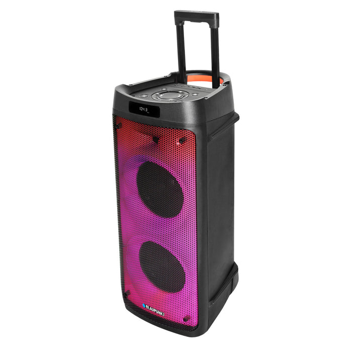 Blaupunkt Party Box Lautsprecher, LED-Beleuchtung, Bluetooth, USB und AUX, FM-Radio, Karaoke-Funktion, Fernbedienung, PB08DB