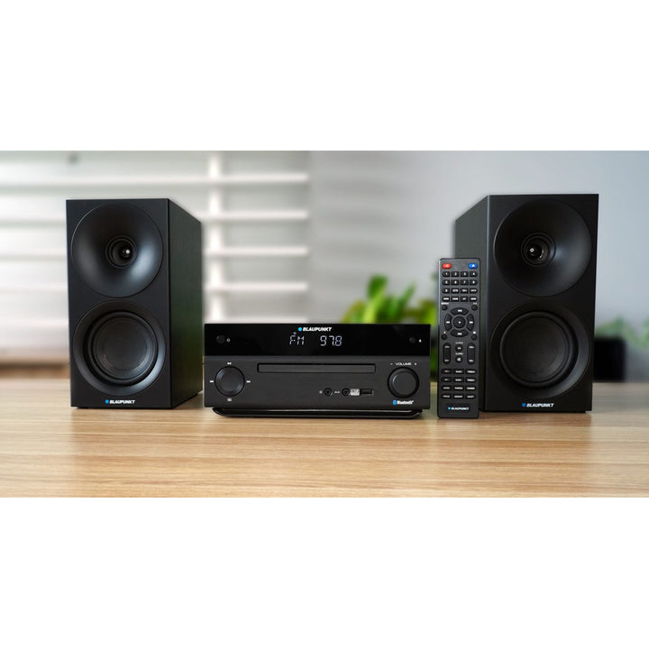 Blaupunkt Micro-Stereoanlage, Leistung 150 W, FM-Radio, AUX-Anschluss und USB-Anschluss, Bluetooth, HDMI-Eingang, Wecker, LED-Display, Farbe: Schwarz, MS30.02BT