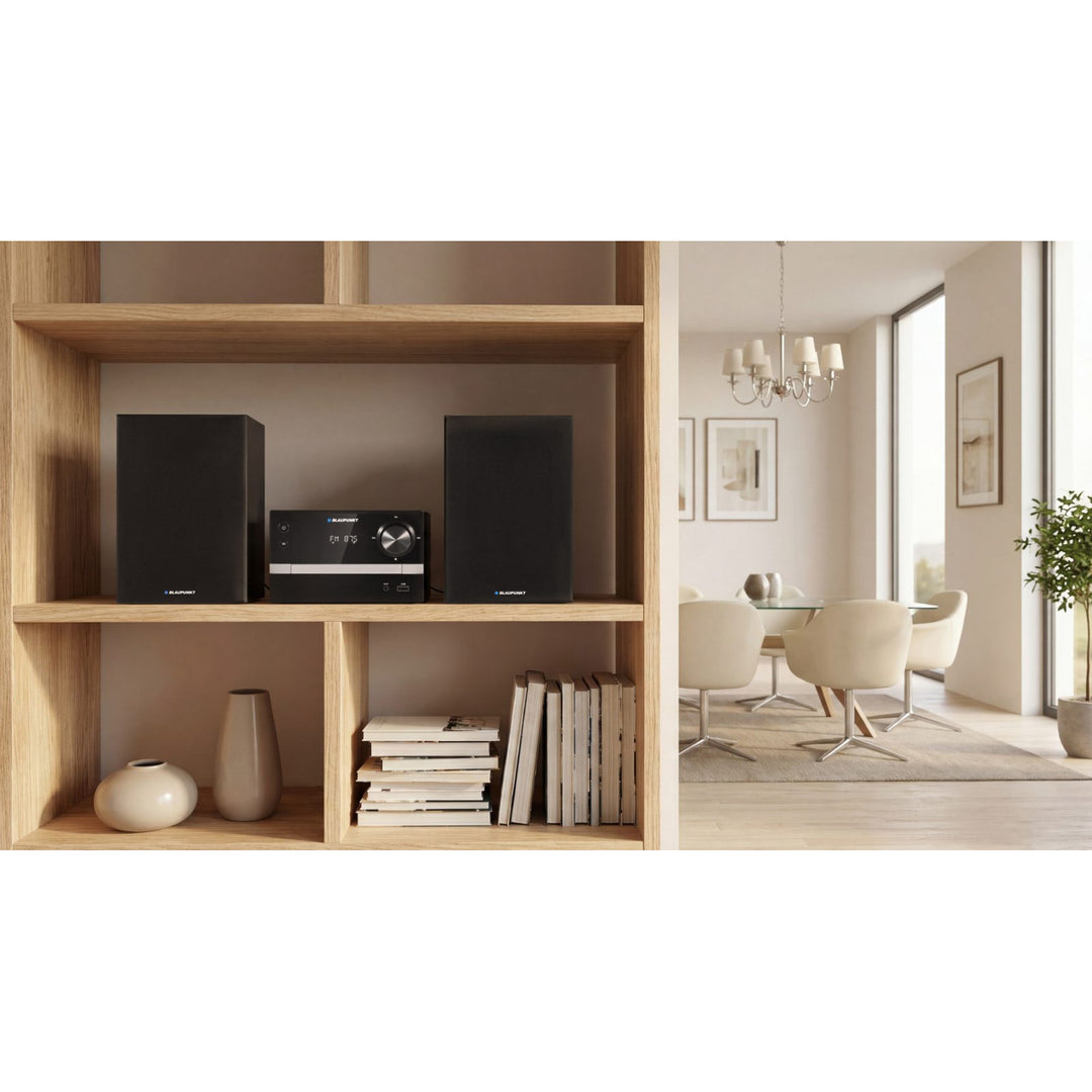 Blaupunkt Micro-Stereoanlage, Bluetooth, FM-Radio, 20 W RMS Leistung, Uhr mit Weckfunktion, CD/MP3/USB/AUX, MS9BT