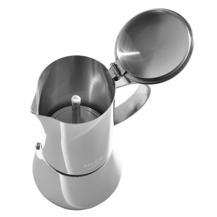 Adler Kaffeemaschine, Espresso-Kaffeemaschine, Fassungsvermögen 620 ml, Farbe: Stahlsilber, AD 4417
