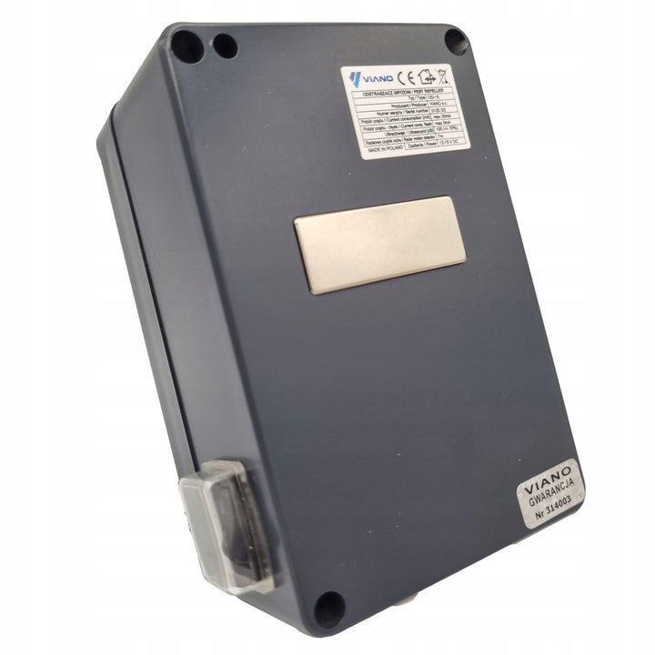 Abwehrgerät gegen Nagetiere, Marder, Mäuse, Ratten Viano, Ultraschallgenerator, zwei Lautsprecher, Waterstrob