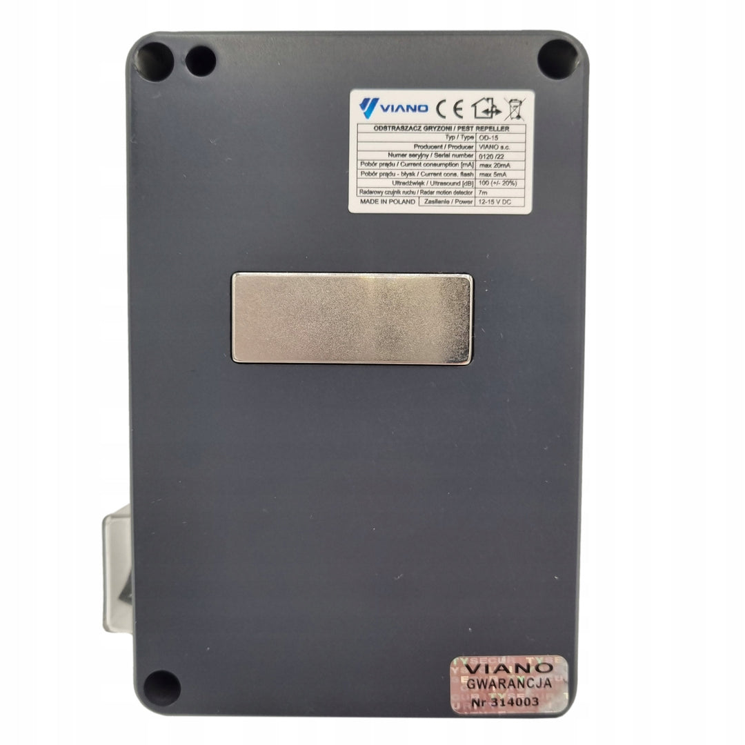 Abwehrgerät gegen Nagetiere, Marder, Mäuse, Ratten Viano, Ultraschallgenerator, zwei Lautsprecher, Waterstrob