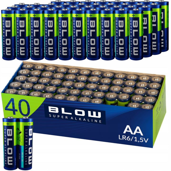 Alkalibatterien AA Blow, LR6, Spannung 1,5 V, 40er-Pack