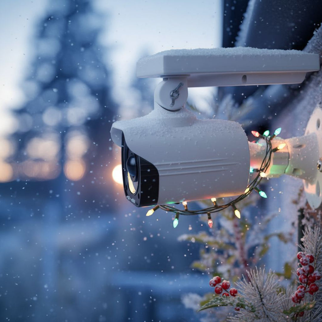 Solar-Kameraattrappe, blinkende LED, Bewegungssensor, LED-Beleuchtung, kostenloser Aufkleber, SOL1800S, 4 Stück