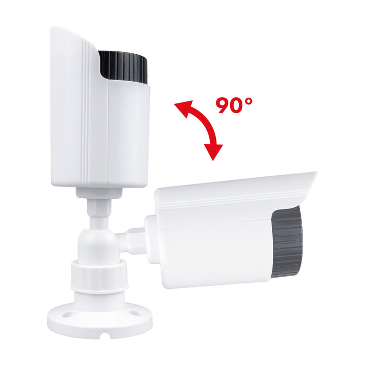 Set mit zwei Attrappen von Röhrenkameras, IR-LEDs, weiß, Stromversorgung 2xAA (im Set enthalten), ABS, IR1800 WT
