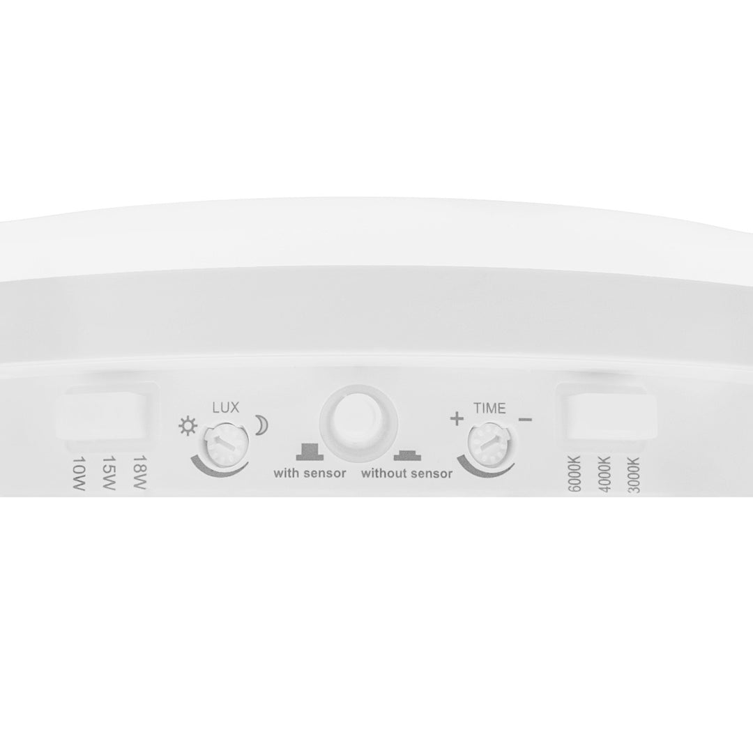 Maclean LED-Leuchte mit Bewegungsmelder, PIR-Sensor, weiß, 10 W/15 W/18 W, IP65, einstellbare Farbtemperatur 3000/4000/6000 K, MCE535 W