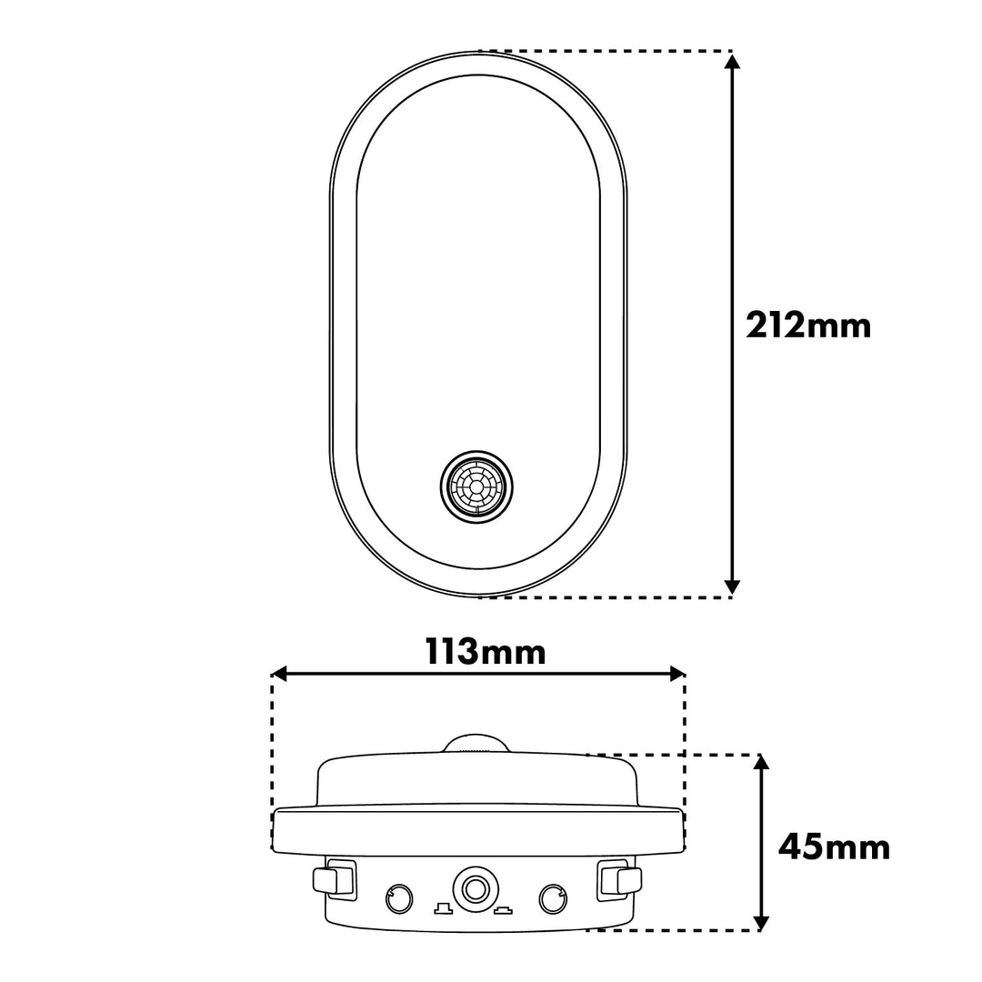 Maclean LED-Leuchte mit Bewegungsmelder, PIR-Sensor, schwarz, 10 W/15 W/18 W, IP65, einstellbare Farbtemperatur 3000/4000/6000 K, MCE534 B