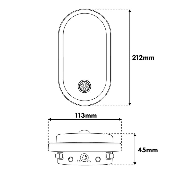 Maclean LED-Leuchte mit Bewegungsmelder, PIR-Sensor, schwarz, 10 W/15 W/18 W, IP65, einstellbare Farbtemperatur 3000/4000/6000 K, MCE534 B