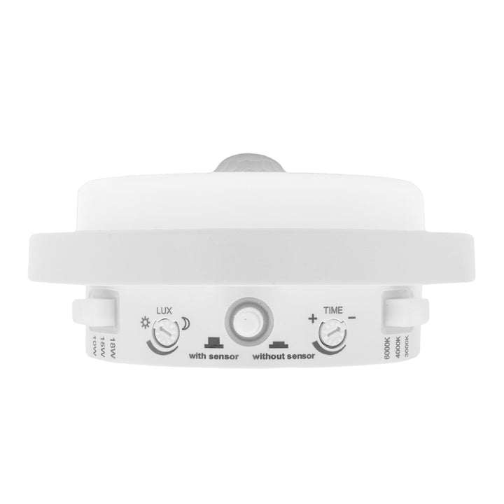 Maclean LED-Leuchte mit Bewegungsmelder, PIR-Sensor, weiß, 10 W/15 W/18 W, IP65, einstellbare Farbtemperatur 3000/4000/6000 K, MCE534 W