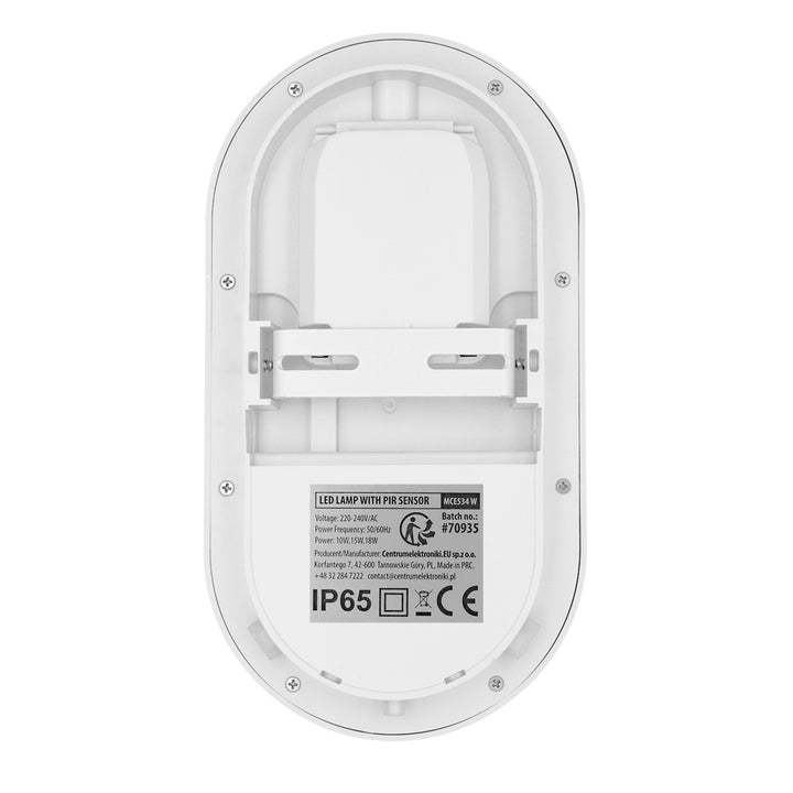 Maclean LED-Leuchte mit Bewegungsmelder, PIR-Sensor, weiß, 10 W/15 W/18 W, IP65, einstellbare Farbtemperatur 3000/4000/6000 K, MCE534 W