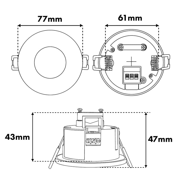 Maclean PIR-Bewegungsmelder, Unterputzmontage, Reichweite 8 m, 600 W/1200 W, 220–240 V AC, 50/60 Hz, MCE821