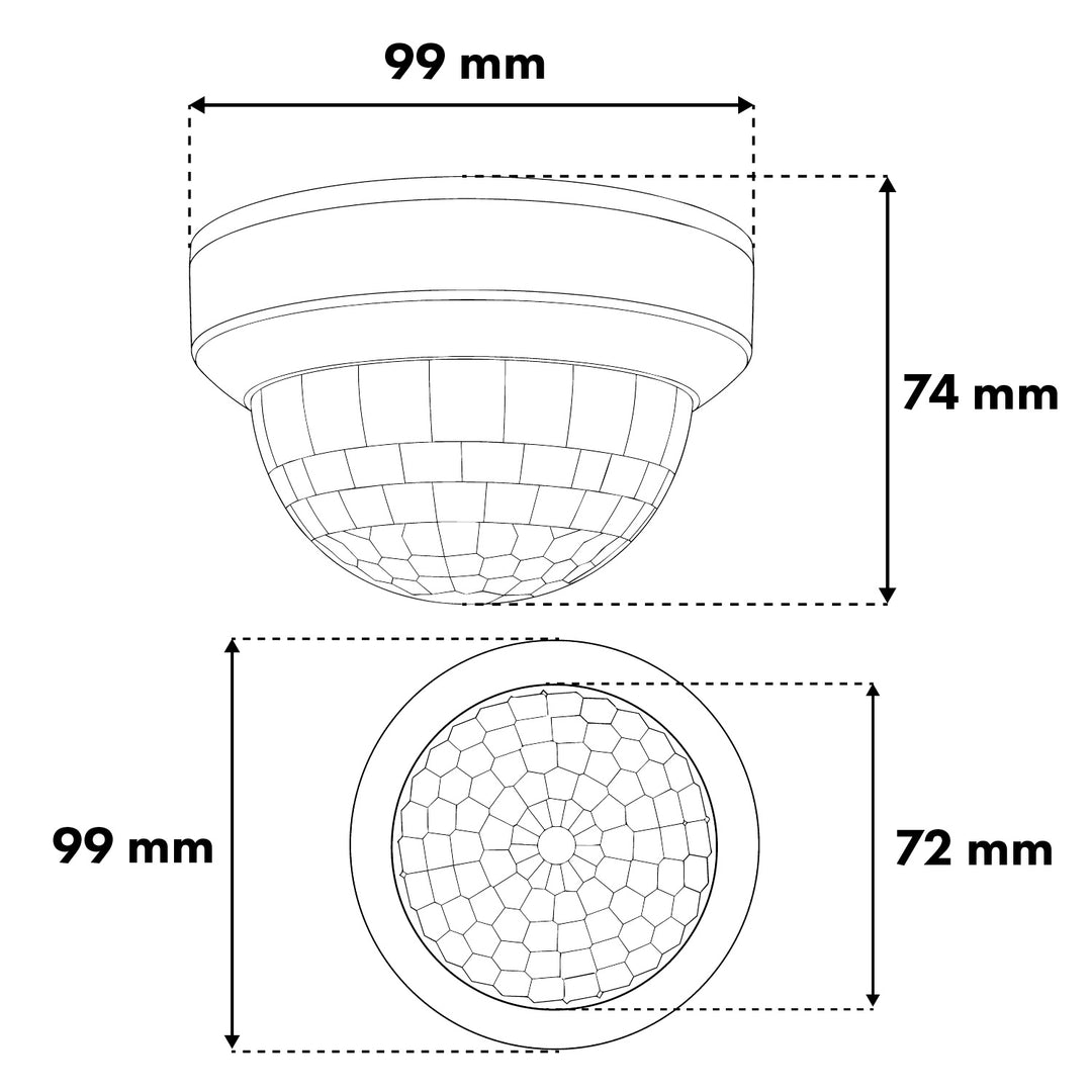 Maclean PIR-Präsenzmelder, Aufputzmontage, Reichweite 10 x 40 m, 1000 W/2000 W, 220–240 V AC, 50/60 Hz, MCE823