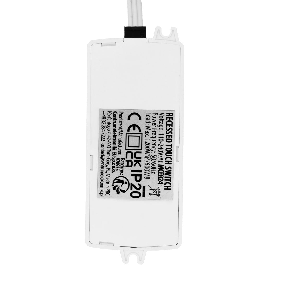 Maclean Unterputz-Touchschalter, <40 mm, 110–240 V AC, max. Belastbarkeit 600 W für LED, MCE824