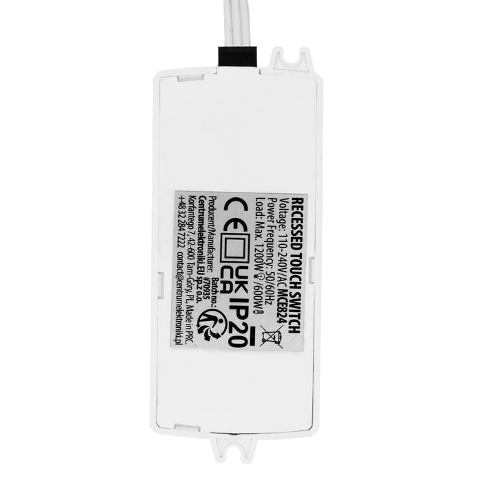 Maclean Unterputz-Touchschalter, <40 mm, 110–240 V AC, max. Belastbarkeit 600 W für LED, MCE824