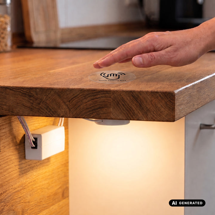Maclean Unterputz-Touchschalter, <40 mm, 110–240 V AC, max. Belastbarkeit 600 W für LED, MCE824