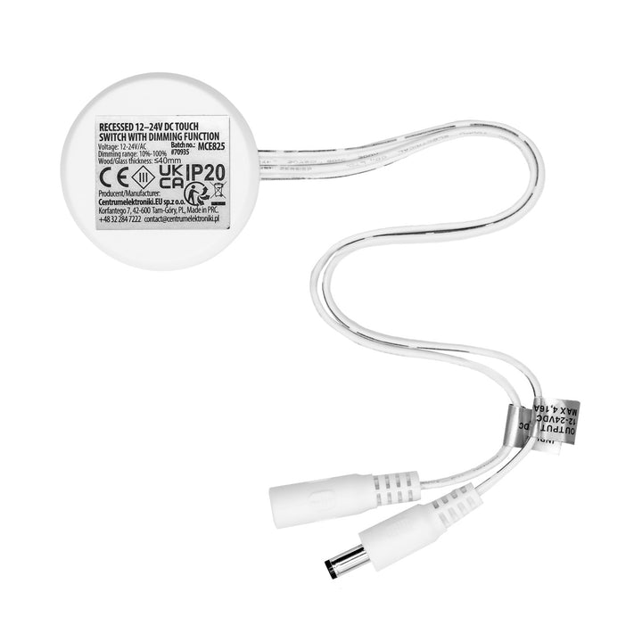 Maclean-Einbau-Touchschalter, <40 mm, 12–24 V DC, max. Belastbarkeit 48/96 W, MCE825