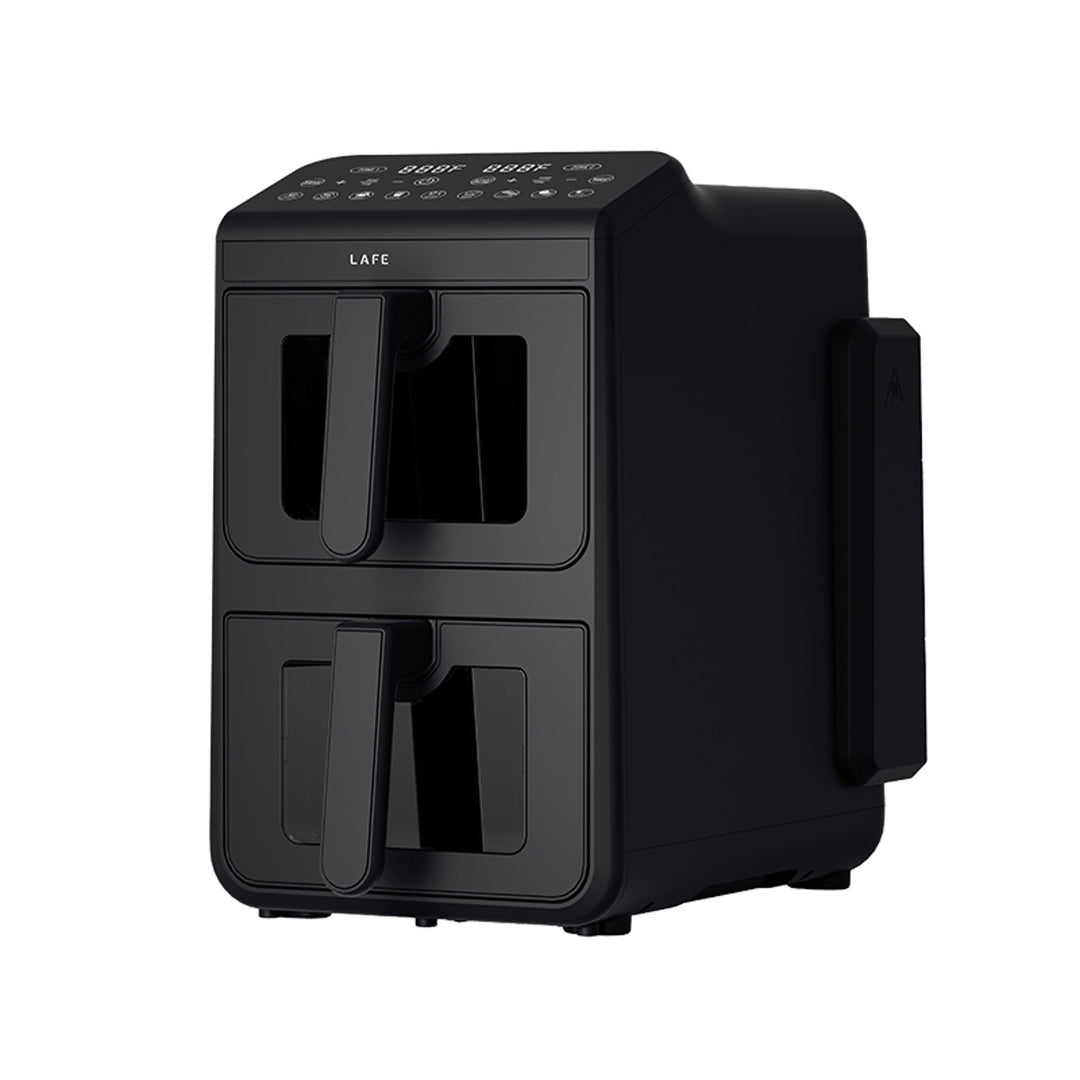 LAFE Fettfreie Fritteuse, Air Fryer, 2 Kammern 5 l, Leistung 2460 W, LCD-Display, Dual Fry
