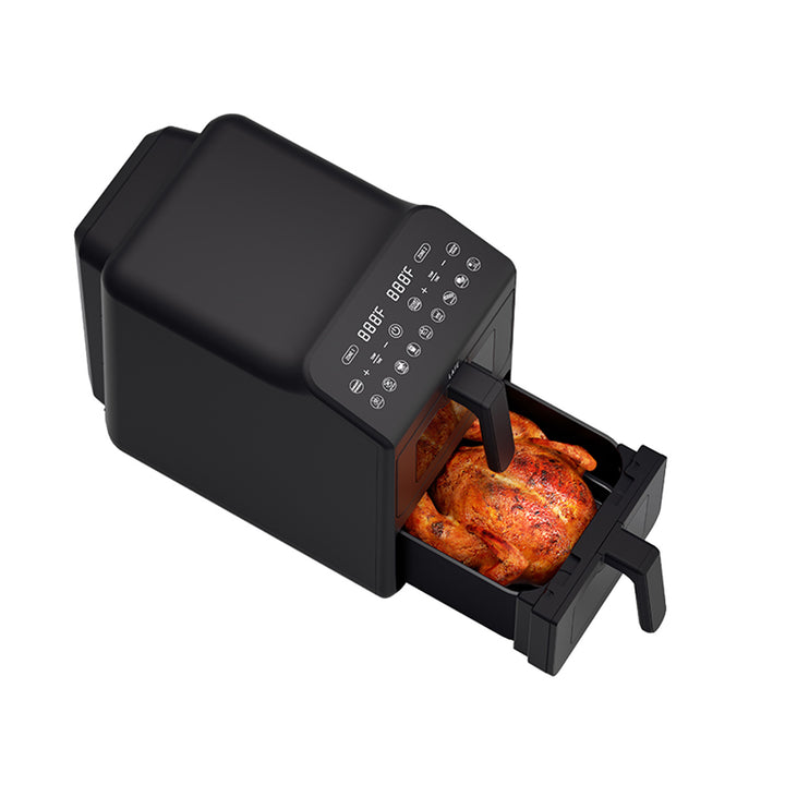 LAFE Fettfreie Fritteuse, Air Fryer, 2 Kammern 5 l, Leistung 2460 W, LCD-Display, Dual Fry