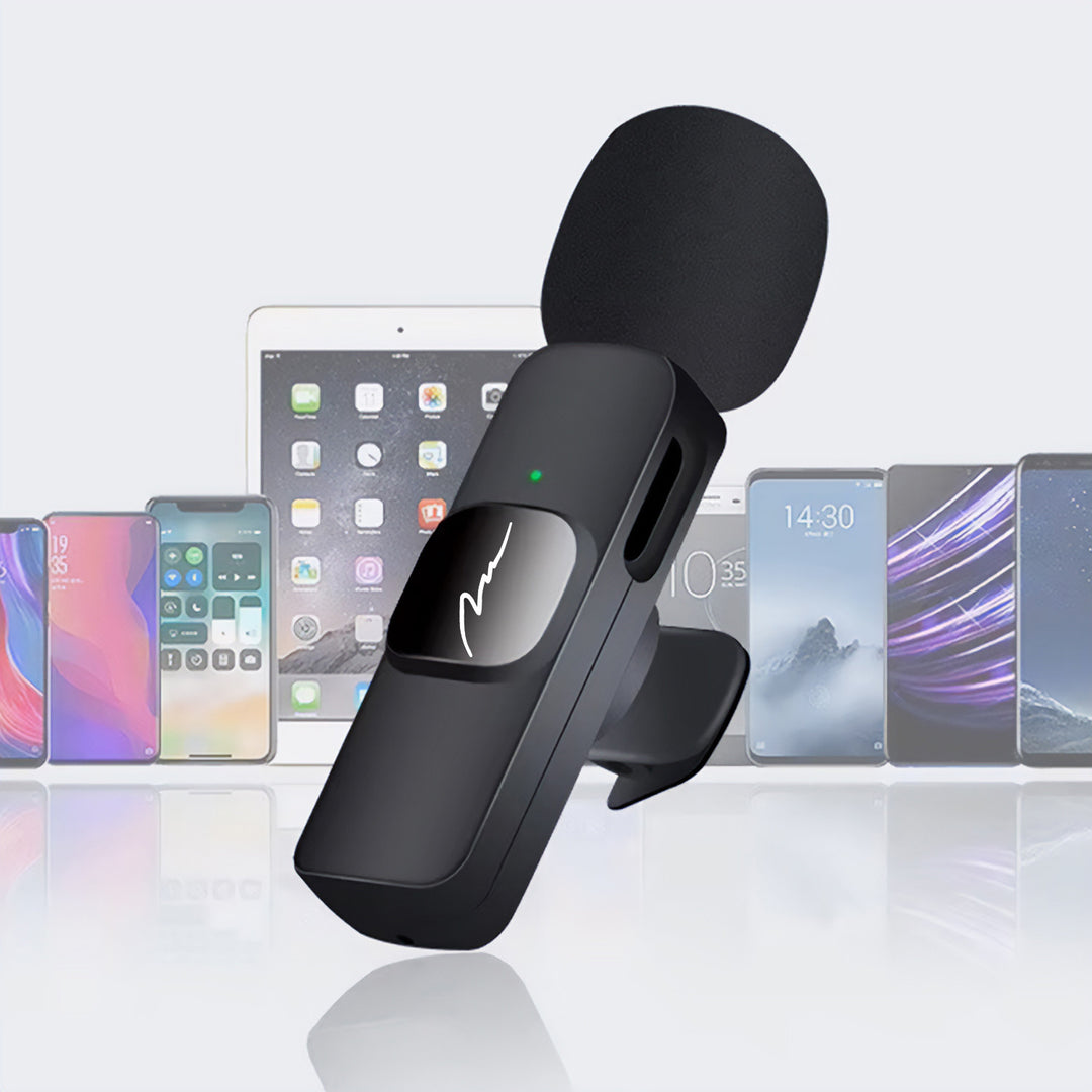 MICRO-MIC DUO – 2x drahtloses Ansteckmikrofon (Set), mit Clip, iOS & Android (OTG), mini, hochempfindlich. USB-C & LIGHTNING, Mediatech