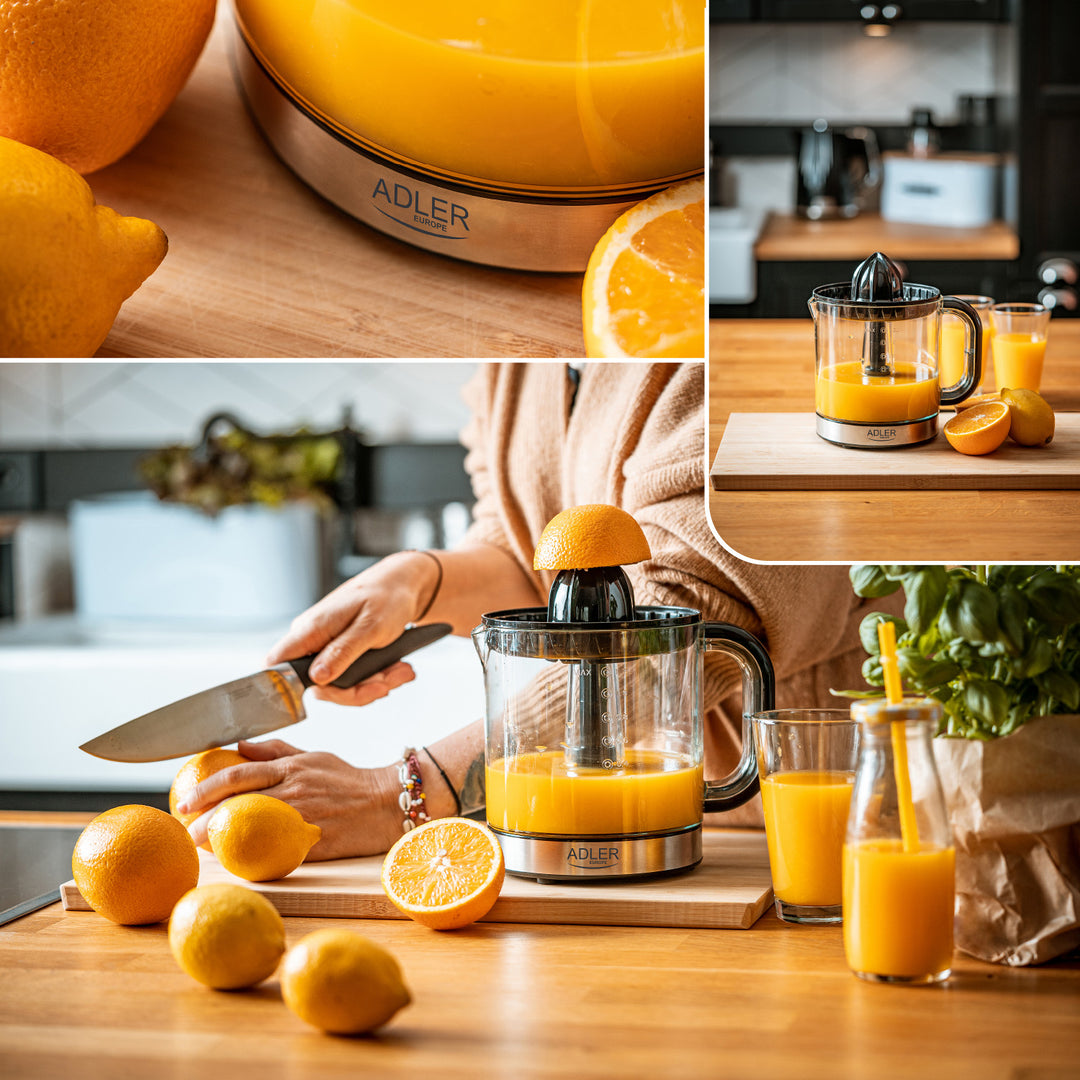 Adler Zitruspresse, Fassungsvermögen 1,2 l, maximale Leistung 60 W, schwarz, AD 4012