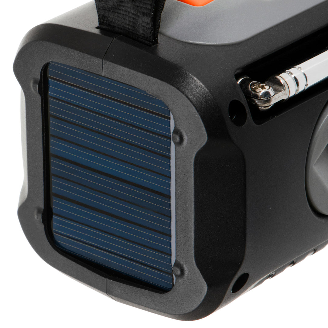 Adler Notfallradio mit Solarpanel, Kurbel und Powerbank, Bluetooth 5.0, 4-W-LED-Taschenlampe, 4500 mAh, AD 1920