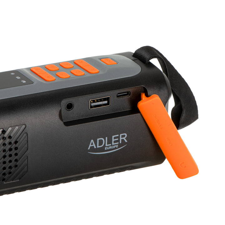 Adler Notfallradio mit Solarpanel, Kurbel und Powerbank, Bluetooth 5.0, 4-W-LED-Taschenlampe, 4500 mAh, AD 1920