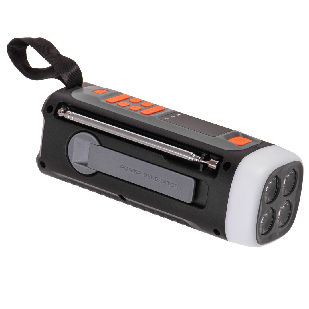 Adler Notfallradio mit Solarpanel, Kurbel und Powerbank, Bluetooth 5.0, 4-W-LED-Taschenlampe, 4500 mAh, AD 1920