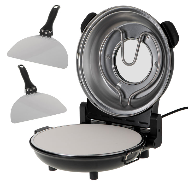 Adler Pizzaofen, Temperaturregelung bis 400 °C, Keramikstein, zwei Heizelemente, AD 6314