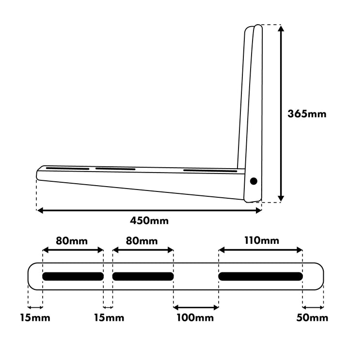 Halterung / Aufhängung für Maclean-Klimaanlagen / Wärmepumpen, Armlänge 365 × 450 mm, verzinkter Stahl, bis 150 kg, MC-143