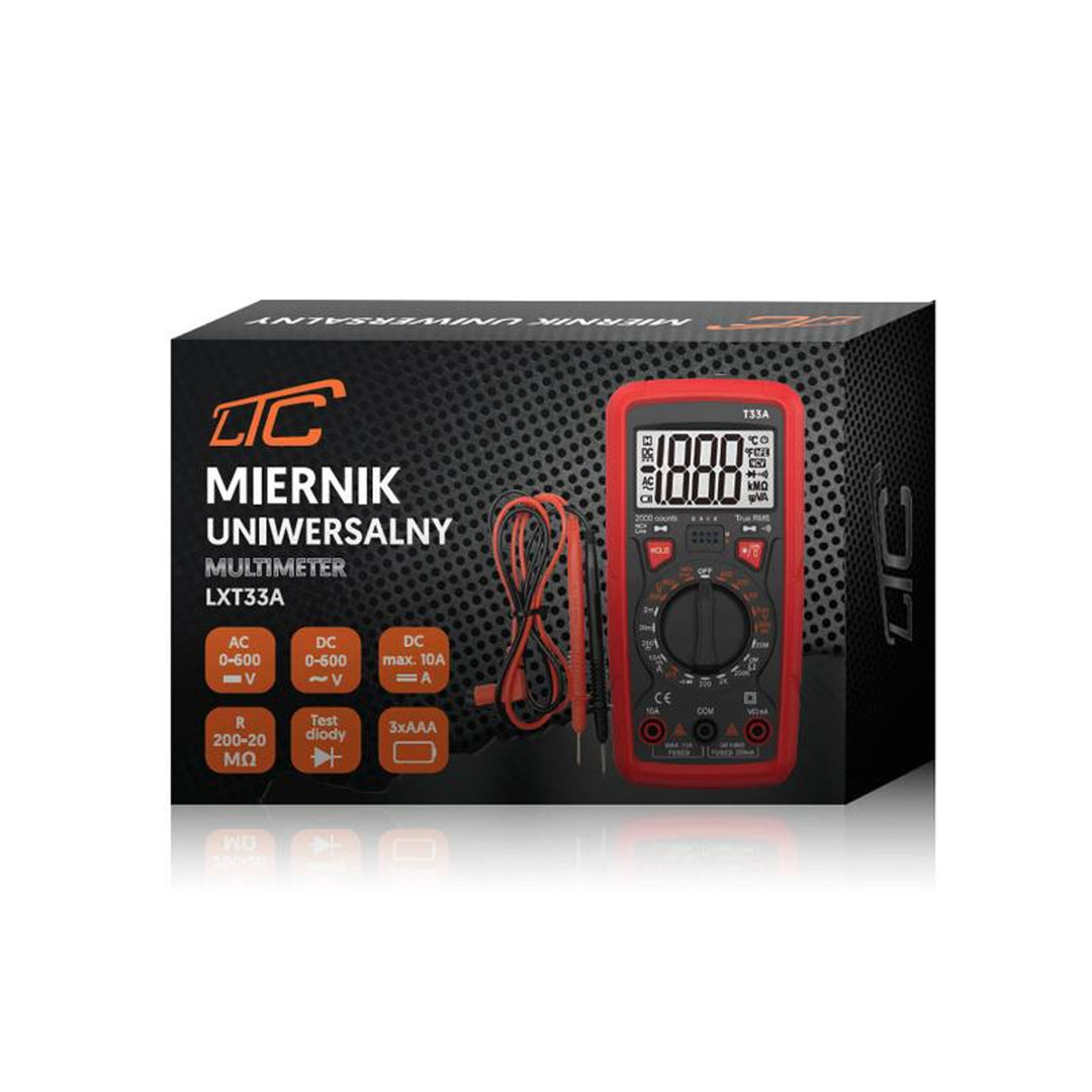 Universalmessgerät LTC, Taschenlampenfunktion, Diodentestfunktion, AC/DC 0-600 V, Magnethalterung, LXT33A