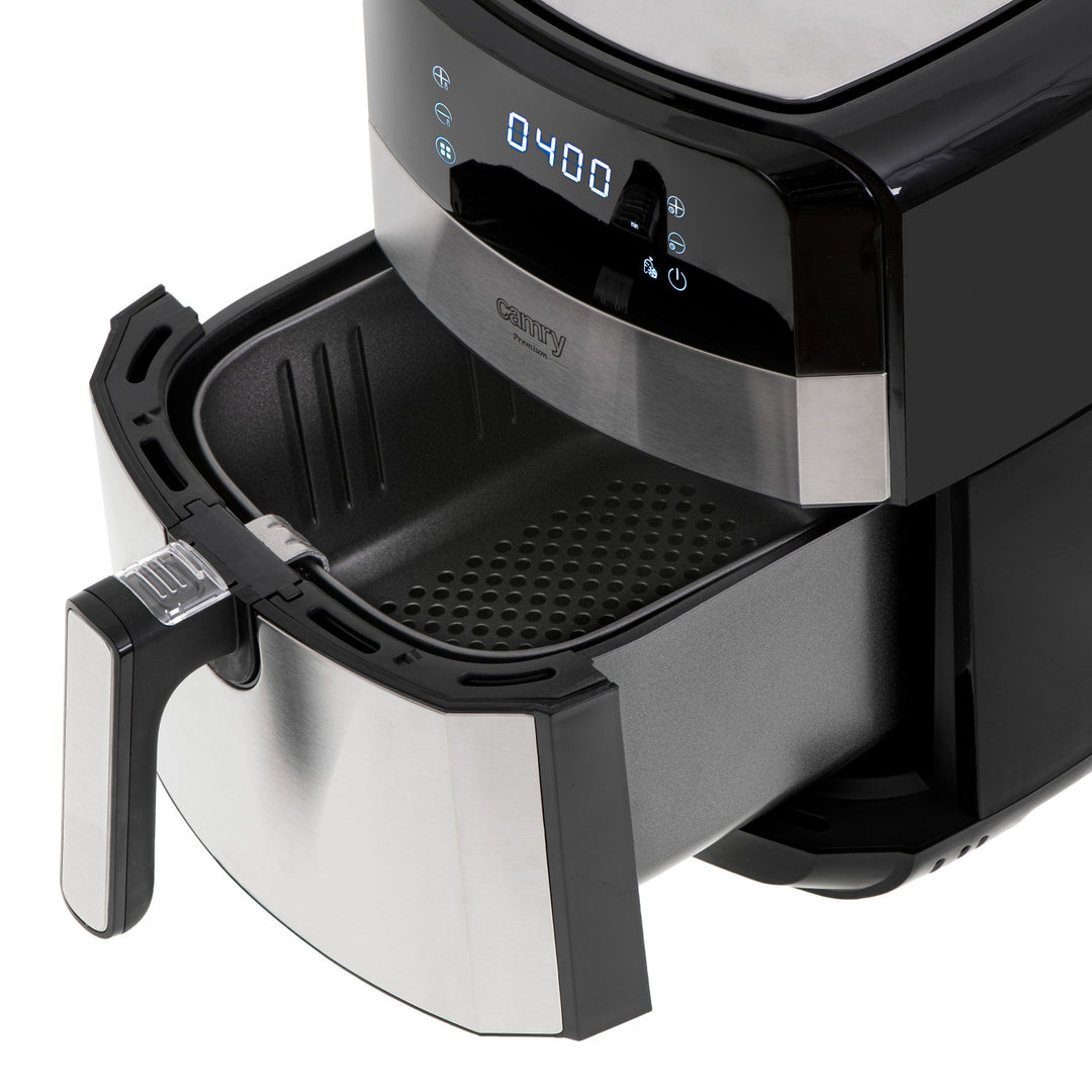 Fettfreie Fritteuse, 9 Programme, 5,0 l, Airfryer, Camry CR 6311 + Papier-Einsätze für die Fritteuse, 16 cm, biologisch abbaubar, 100 Stück