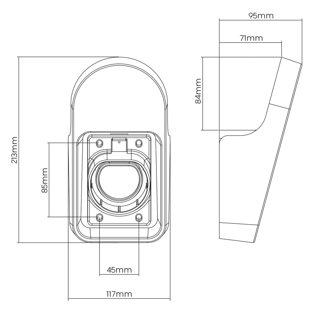 Wandhalterung für Kabel und Stecker des Maclean-EV-Ladegeräts, universell, Typ 2, max. Belastbarkeit 10 kg, MC-901