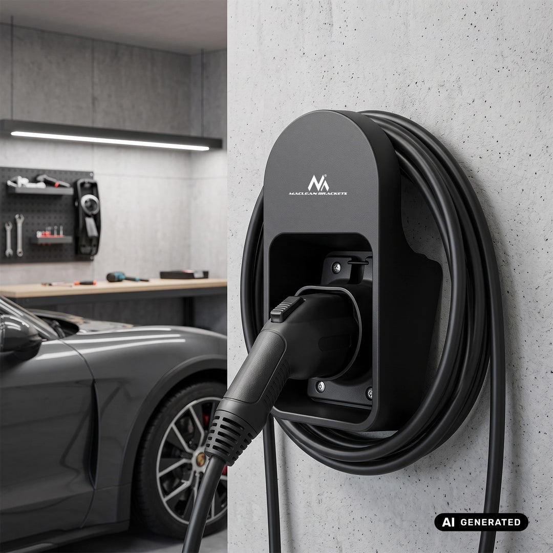 Wandhalterung für Kabel und Stecker des Maclean-EV-Ladegeräts, universell, Typ 2, max. Belastbarkeit 10 kg, MC-901