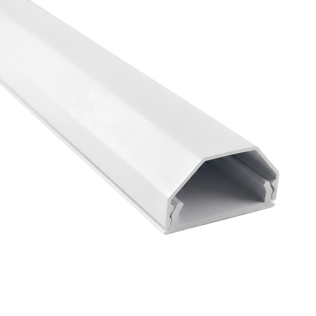 Maclean-Kabelabdeckleiste aus Aluminium, 33 x 18 x 750 mm, weiß, MCTV-897 W