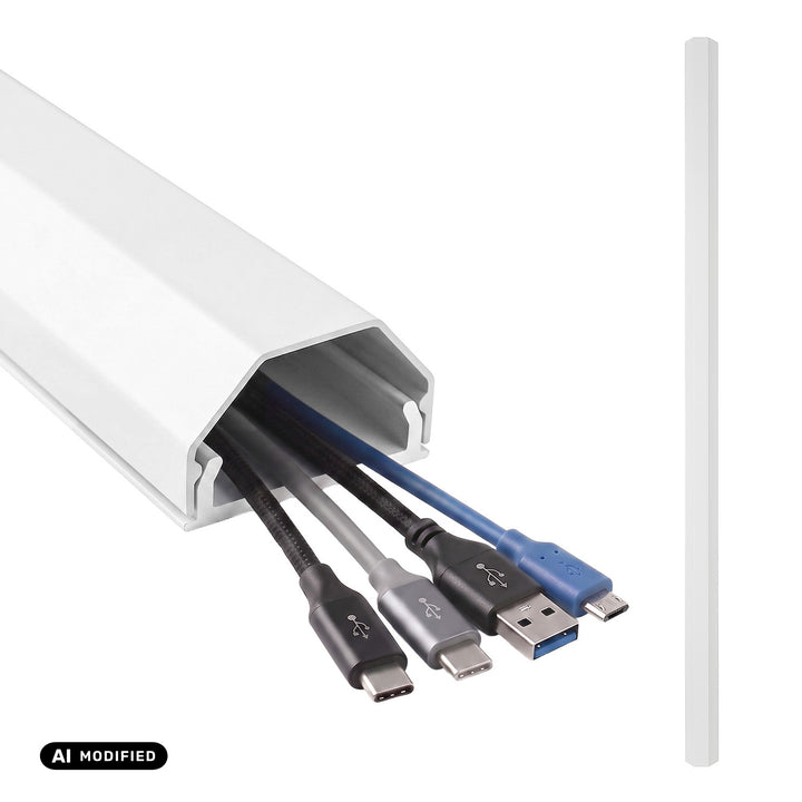 Maclean-Kabelabdeckleiste aus Aluminium, 33 x 18 x 750 mm, weiß, MCTV-897 W