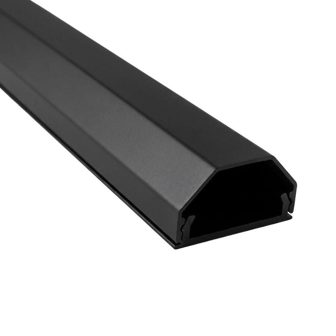 Maclean-Kabelabdeckleiste aus Aluminium, 33 x 18 x 750 mm, schwarz, MCTV-897 B