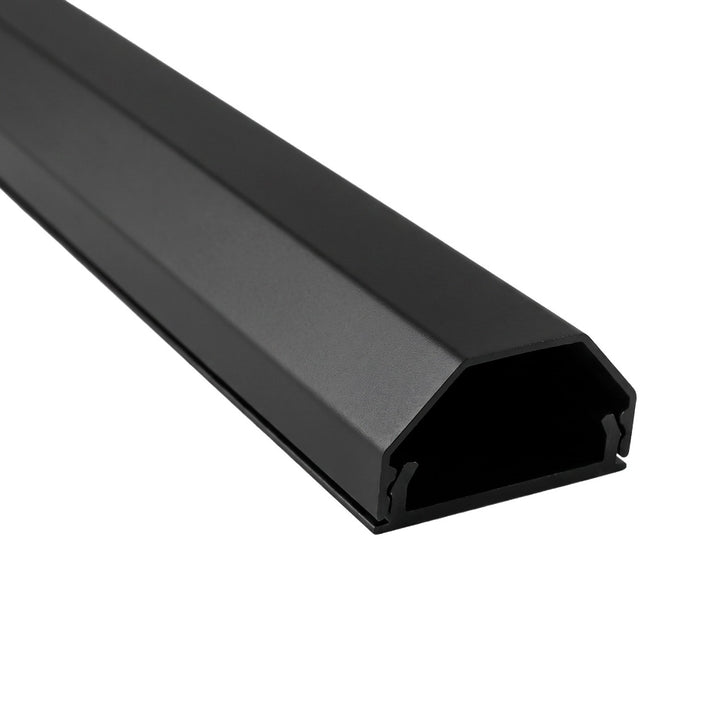 Maclean-Kabelabdeckleiste aus Aluminium, 33 x 18 x 750 mm, schwarz, MCTV-897 B