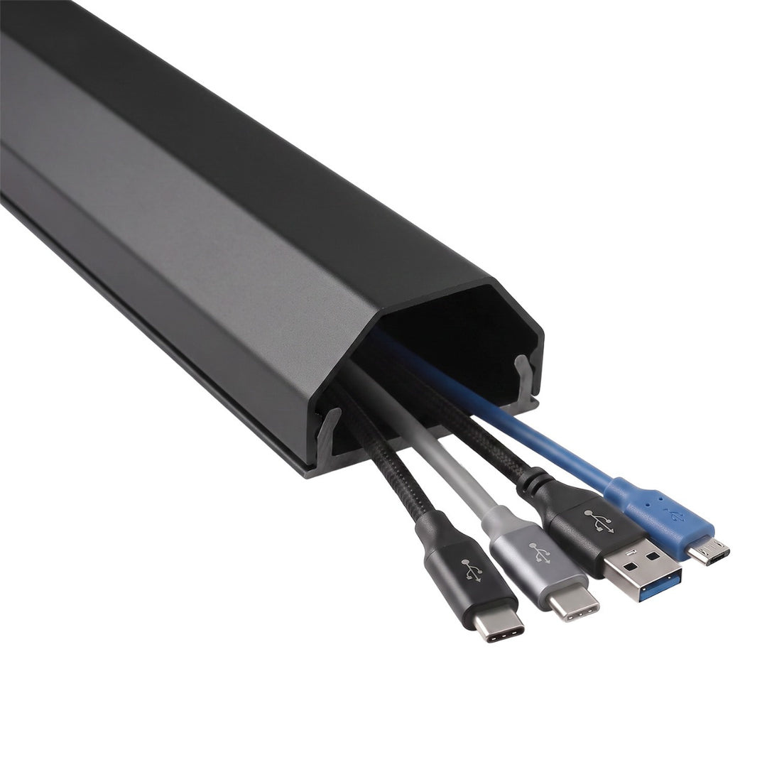 Maclean-Kabelabdeckleiste aus Aluminium, 33 x 18 x 750 mm, schwarz, MCTV-897 B