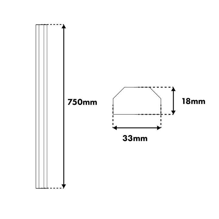 Maclean-Kabelabdeckleiste aus Aluminium, 33 x 18 x 750 mm, silber, MCTV-897 S
