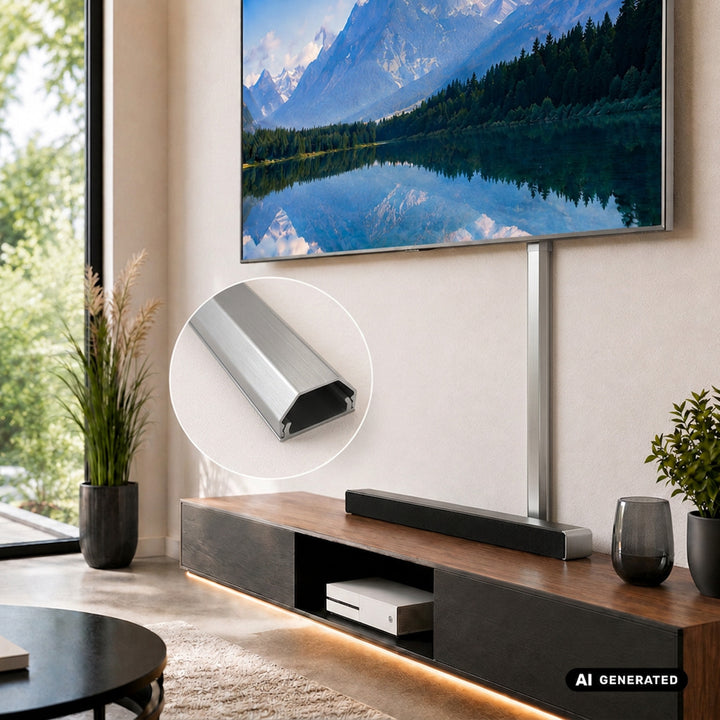 Maclean-Kabelabdeckleiste aus Aluminium, 33 x 18 x 750 mm, silber, MCTV-897 S