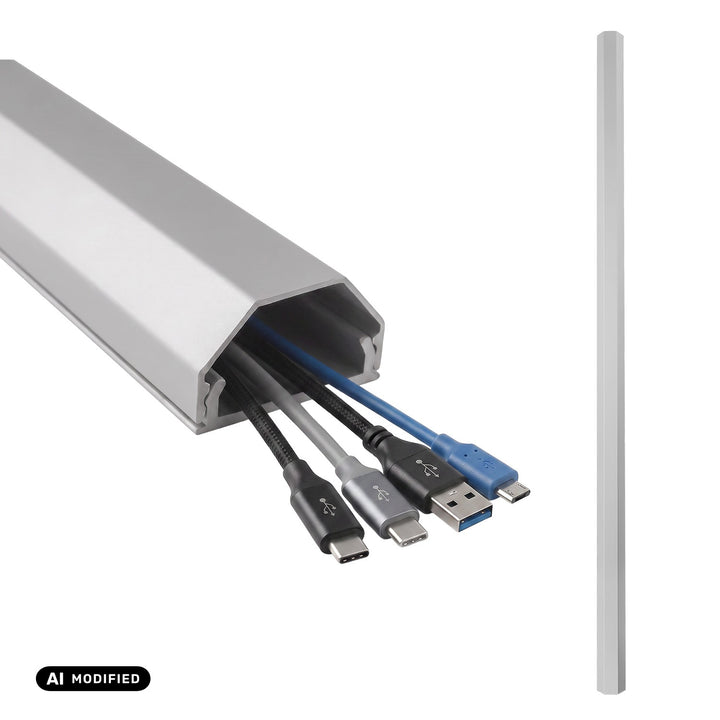 Maclean-Kabelabdeckleiste aus Aluminium, 33 x 18 x 750 mm, silber, MCTV-897 S